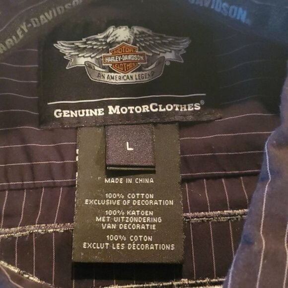 Harley-Davidson Embroidered Graphic Casual Button Down Short Sleeve Sz L Shirt - Picture 7 of 14